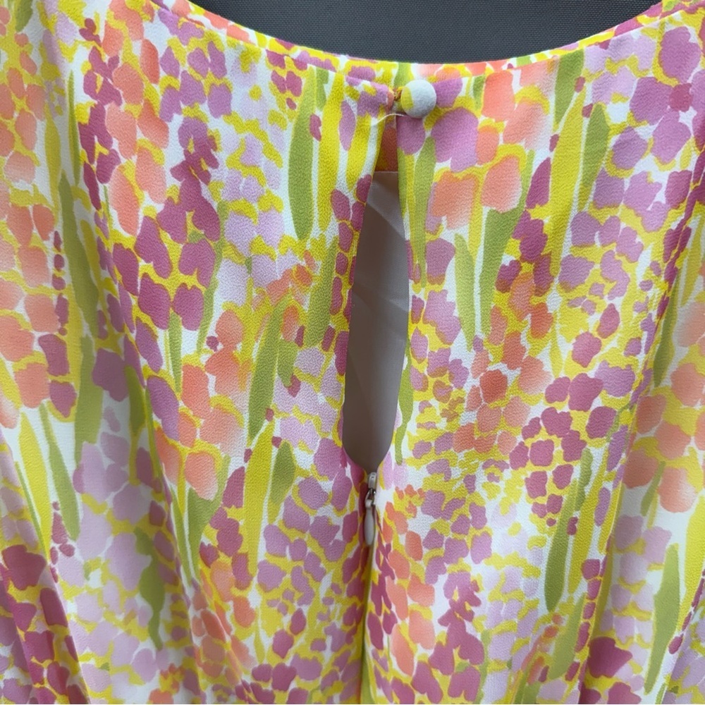 Shoshanna Size 10 Pink and Yellow Floral Dress - Picture 9 of 11
